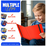 Card Binder 9-Pockets, Trading Card Binder, 20 Pages, 360 Card Capacity Collection Binder, Card Folder for MTG, TCG, Game Cards & Sports Cards（Red）