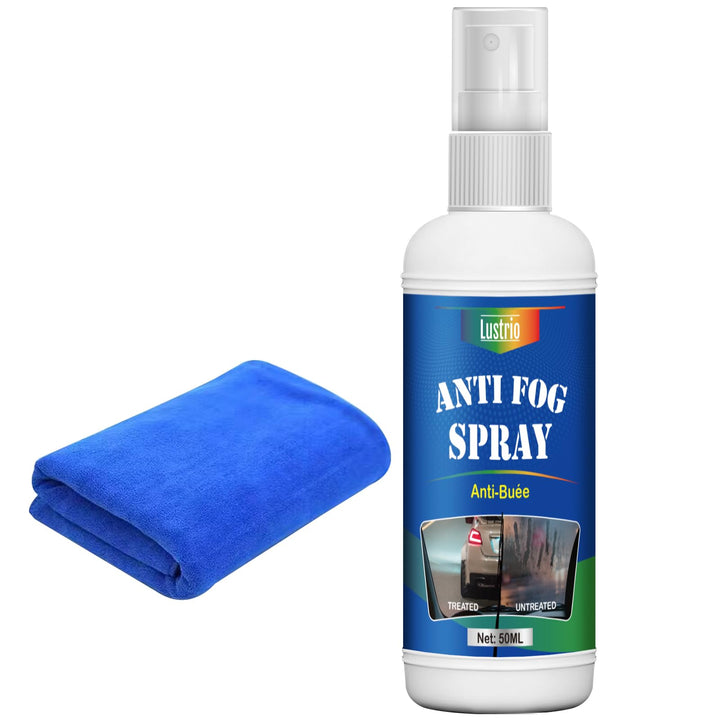 LUSTRIO Anti Fog Spray for Car Windshield, 50ml Long-Lasting Defogger | Clear Vision for Windshields, Side Windows & Rear Glass. Streak-Free & Safe Formula. Also Works on Mirrors & Ski Goggles.