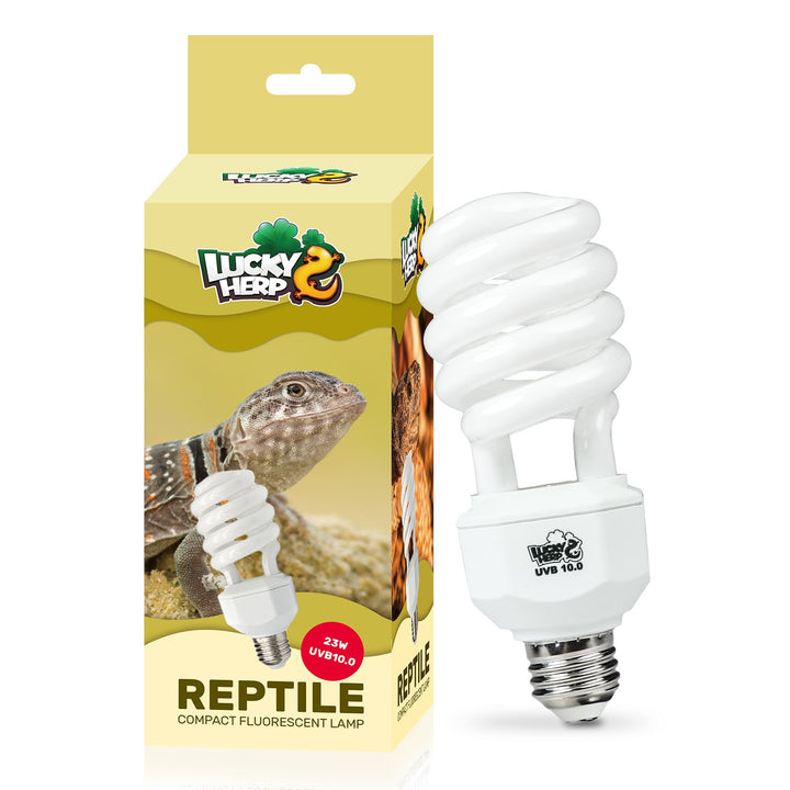 LUCKY HERP UVA UVB Reptile Light 10.0, Desert UVB 150 Compact Fluorescent Lamp, UVB Light for Reptiles 23W, UVA UVB Reptile Light Bulb, UVB Bulb for Reptiles Bearded Dragons Lizards Tortoises Snakes