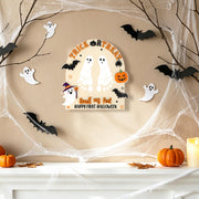 My First Halloween Sign Baby's First Halloween Wooden DIY Footprint Keepsake Kit Nursery Decor Baby Milestone Card Funny Trick or Treat Smell My Feet Photoshoot Prop Gifts for Baby Showers