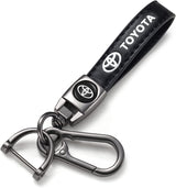 BFIVEANTE Leather car Keychain Set for Toyota Corolla, RAV4, Highlander Men and Women Family Present Keychain Key Ring Lanyard Accessories (Black)