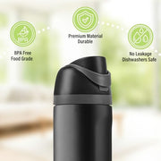 Replacement Lid for Owala Freesip, Compatible with Owala Cup 16oz 24oz 32oz 40oz, One Button Water Bottle Top Lid Replacement Accessory and Straws, Leakproof, BPA-Free (A black)
