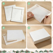 HAPWAVE 22 Pack White Gift Boxes with Lids, 5 Sizes Cardboard Present Boxes | 2 Extra Large,6 Large, 4 Medium,4 Small, 6 Mini, 3 Ribbon Rolls. Wrapping Boxes for Christmas, Holidays and Birthdays