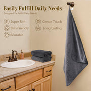 Orighty Bath Towels, Soft Feel Bath Towel, 2 Pack (27'' x 54'') | Highly Absorbent, Quick Drying Microfiber Towels for Body, Sport, Yoga, SPA, Fitness, Bathroom - Grey