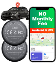 GPS Tracker for Vehicles,2 Year Battery Life,GPS Tracker,2pcs Black Hidden Magnetic case,Trackers for Tracking Vehicle,2pcs GPS Tracker,Ultra-Slim,No Monthly Fee for Android and iPhone,IP68