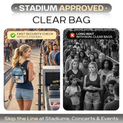 Clear Backpack for Stadium Events Sports Fan Backpack Stadium Bag 12x6x11 | Transparent Security Backpack,Heavy Duty PVC Small Clear Bag for Concerts, Sports,Work,School