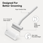 aumuca Undercoat Rake for Dogs, Deshedding & Dematting Comb for Cats, Horse | Dog grooming rake & dog shedding brush in one | Lifts undercoat in a single pass | Gentle on matted hair & sensitive skin