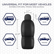 Skechers Air-Cooled Memory Foam Seat Covers,Mesh Thick Car Seat Covers,Piping Leather Car Seat Covers Front Seats,Airbag Compatible,Automotive Comfort Universal FitMost Cars,Vans,Truck,SUV,Black