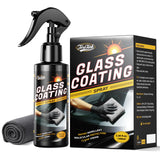 Toretark Car Ceramic Glass Coating Spray,Automotive Windshield Rain Repellent Glass Polish Protect, Long-Lasting Quick Dry Coat (3.38 fl oz +Towel)