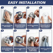disbam Waterproof No-Drilling Suction Cup Shower Hooks, Brushed Nickel | Strong Vacuum Hold | No Wall Damage | Durable 304 Stainless Steel | Perfect for Bathroom Towel, Robe & Shower Mirror
