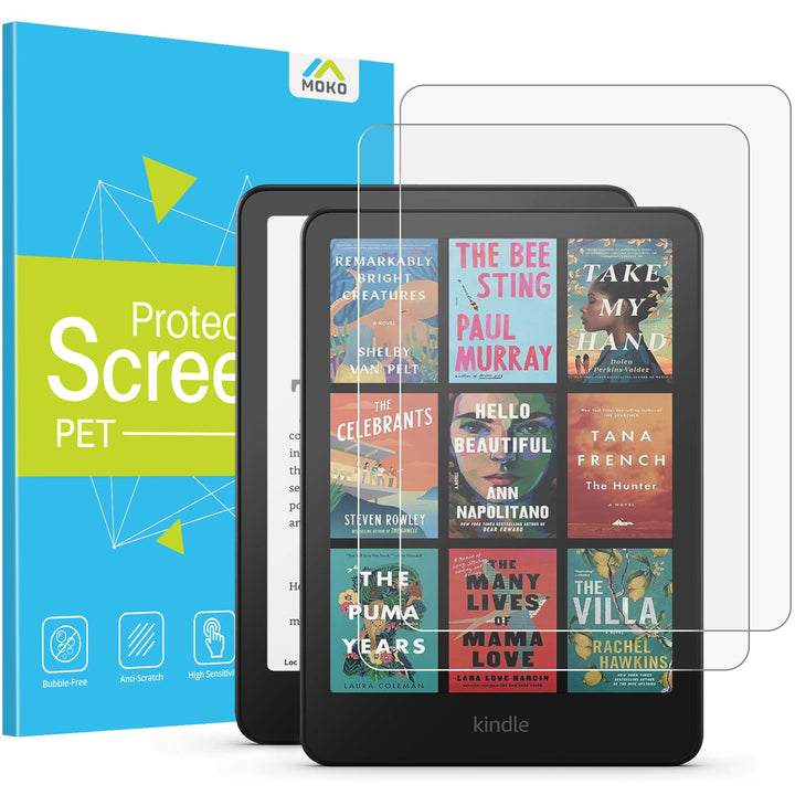 MoKo 2 Pack Screen Protector for 7" Kindle Paperwhite 12th Gen 2025/2024 | for Kindle Colorsoft 2024/2025, Anti-Glare, High Clarity, Fingerprint Resistant, Clear Slim Film, Matte Kindle Accessories