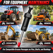 Industrial Grease Unclogger, Grease Fitting Cleaning Tool with Adapters | Up to 600 PSI Applies Focused Pressure to Hardened Grease, with M6, M8, and M10 Connections for Equipment Maintenance