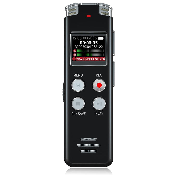 64GB Digital Voice Recorder with Playback: Voice Activated Recorders for Lectures Meetings Interviews - EVISTR Dictaphone Recording Device Tape Recorder Portable Mini, Audio Recorder with USB, MP3