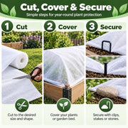 SPORTYOUTH Plant Covers Freeze Protection 10x50Ft Floating Row Cover 1.2Oz | Frost Cloth Winter Blankets for Cold Snow Outdoor Garden Plant Vegetables Trees Greenhouse Raised Beds Protection, White