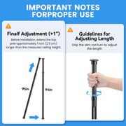 Adjustable Shower Caddy Tension Pole: Rustproof Corner Bathroom Shelves | 4-Tier 31-124" No Drill Standing Organizer Fits Apartments Rentals Bathroom Bathtub, for Shampoo, Conditioner, Bath Essential