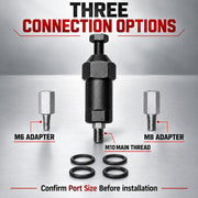 Industrial Grease Unclogger, Grease Fitting Cleaning Tool with Adapters | Up to 600 PSI Applies Focused Pressure to Hardened Grease, with M6, M8, and M10 Connections for Equipment Maintenance