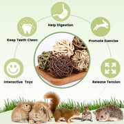 Bunny Rabbit Chew Grass Balls, Rolling Chew Toys for Small Animals (8 Pcs) | Rabbit chew balls, Improving Dental Health, Natural Chew Grass Toys for Rabbits, Guinea Pigs, Chinchillas, Hamsters, Mice
