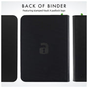 Vault X 9 Pocket Zip Trading Card Binder 360 Cards Exo-Tec (Black) | Holds 360 standard-size TCG cards in 20 side-loading 9-pocket pages. Padded, water-resistant Exo-Tec cover.