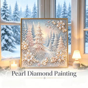CHWGLFGG 5D Forest Pearl Diamond Art Kits for Adults Beginners 12x12inch | DIY 3D Christmas Tree Special Shape Plastic Pearl Painting Kit for Adult Gem Art Crafts Home Wall Decor