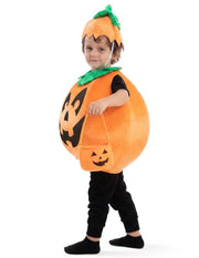 Spooktacular Creations Halloween Pumpkin Costume Kids with Basket Outfit for Toddler Child Halloween Dress Up Party
