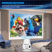 Mini Projector, Portable Smart Projector 4K WiFi 6 BT 5.4 [Built-in App] | Auto Keystone, Movie Projector Compatible With HDMI/USB/TV Stick/Smartphone/Laptop/PS5 Home Theater 180° Rotation White