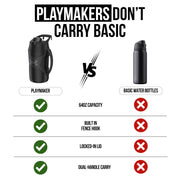 Under Armour Insulated Water Bottle with Handle & Fence Hook, Half Gallon Sports Water Jug, Leak-Resistant & BPA-Free for Baseball, Football & Gym - Black/Black, 64oz