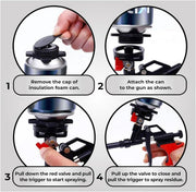 Expanding Spray Foam Gun, 1 Insulation Dispensing Guns + 9 Extenders | Heavy Duty Metal Body Dispensing Foam Gun insulation Applicator, Suitable for Caulking, Filling, Sealing, Heat insulation