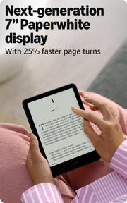 Amazon Kindle Paperwhite 16GB (2024 model) – 7" glare-free display and weeks of battery life – Black