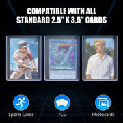 DEDC 50 Top loaders and 50 Soft Penny Sleeves Bundle, 3" x 4" Rigid Hard Card Sleeves Protectors Compatible with Standard TCG/CCG Gaming Cards, Baseball Sports Cards & Photocards, Archival Safe