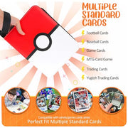 Card Binder 4 Pocket, Trading Card Holder Fits 400 Cards With 50 Removable Sleeves, Portable Collection Card Ablum, Game Card Case book With Zipper for Gift, Red