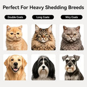 aumuca Undercoat Rake for Dogs, Deshedding & Dematting Comb for Cats, Horse | Dog grooming rake & dog shedding brush in one | Lifts undercoat in a single pass | Gentle on matted hair & sensitive skin