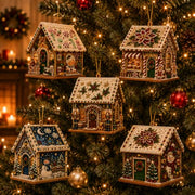 3D Wooden Christmas House Diamond Art Kit, Pearl Rhinestone DIY Ornament | Pearl Ornament, Diamond Painting, Holiday Decor, 3D Design, Adult Craft Kit