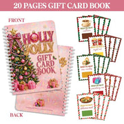 Christmas Gift Card Book for Teen, Adults, Kids, Christmas Gift for Women | Included 20 Pages, 7"x 5", Spiral Bound, 20 Double Sided Sticky Dots