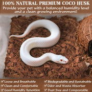 ZeeDix 10LBS Coconut Husk Chip Substrate for Reptiles, 72QT Coco Husk Chips | Organic Coco Coir Chips for Snake Habitat, Reptile Bedding for Ball Python, Tortoises, Geckos, Lizards Terrarium Tanks