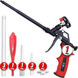 Expanding Spray Foam Gun, 1 Insulation Dispensing Guns + 9 Extenders | Heavy Duty Metal Body Dispensing Foam Gun insulation Applicator, Suitable for Caulking, Filling, Sealing, Heat insulation