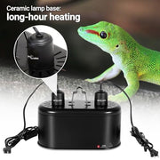 REPTI ZOO Dual Reptile Light Fixture for Reptile Dome UVB Lamp Fixture Dual Reptile Reflector Dome Lamp Cap Combo Integration Design Heat Lighting Lamp Kit