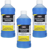 Durvet 3 Bottles of Chlorhexidine Solution, 16 Ounces Each, for Cleaning Superficial Wounds on Dogs and Horses