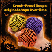 Soulchen 3 Pcs Halloween Juggling Balls Set for Beginners and Professionals | Yellow Orange Purple, Mesh Juggling Bean Bags Kit with Storage Bag, Halloween Cosplay Props for Witch Clown Party Game