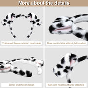 Beviliu Dalmatian Dog Ears Headband - Realistic Puppy Hairband Fluffy Adult Dogs Costume for Halloween Party Cosplay Washing Makeup