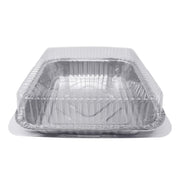 Fig & Leaf (35 Pack) 8” x 8” Square Baking Cake Pans with Plastic Dome Lids | Heavy Duty l Disposable Aluminum Foil Tins l Portable Food Containers l Perfect for Roasting Oven Toaster Cooking