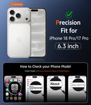 FNTCASE for iPhone 18 Pro Case/17 Pro Case Clear with Screen Protector | Anti Yellowing, Compatible with Magsafe, Magnetic, Rugged Shockproof Protective, Transparent Cell Phone Cover