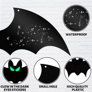 12Pcs Large Halloween Hanging Bats Decorations Outdoor, Flying Bats with Glowing Eyes for Halloween Tree Hanging Decorations Outside