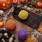 Soulchen 3 Pcs Halloween Juggling Balls Set for Beginners and Professionals | Yellow Orange Purple, Mesh Juggling Bean Bags Kit with Storage Bag, Halloween Cosplay Props for Witch Clown Party Game
