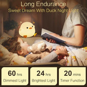 YR YRHH-PET Duck Cute Lamp, Squishy Night Light, Kids Gifts Baby Room Decor | Safe Silicone Bedside Lamp, College Boy Girl Xmas Cute White Elephant Gift, Touch Animal Nursery Nightlight, Dodo Ducky Stuff