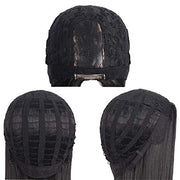 MapofBeauty 40 Inch Carve Long Straight Cosplay Anime Costume Wig, Black | 100 cm Party Wig