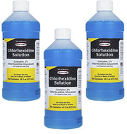 Durvet 3 Bottles of Chlorhexidine Solution, 16 Ounces Each, for Cleaning Superficial Wounds on Dogs and Horses