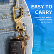 Xindawd Heavy duty metal keychains, Carabiner Clip Keychain with Bottle Opener, 3 Key Rings for Car Keys, Family Present for Men and Women(Bronze-1pcs)