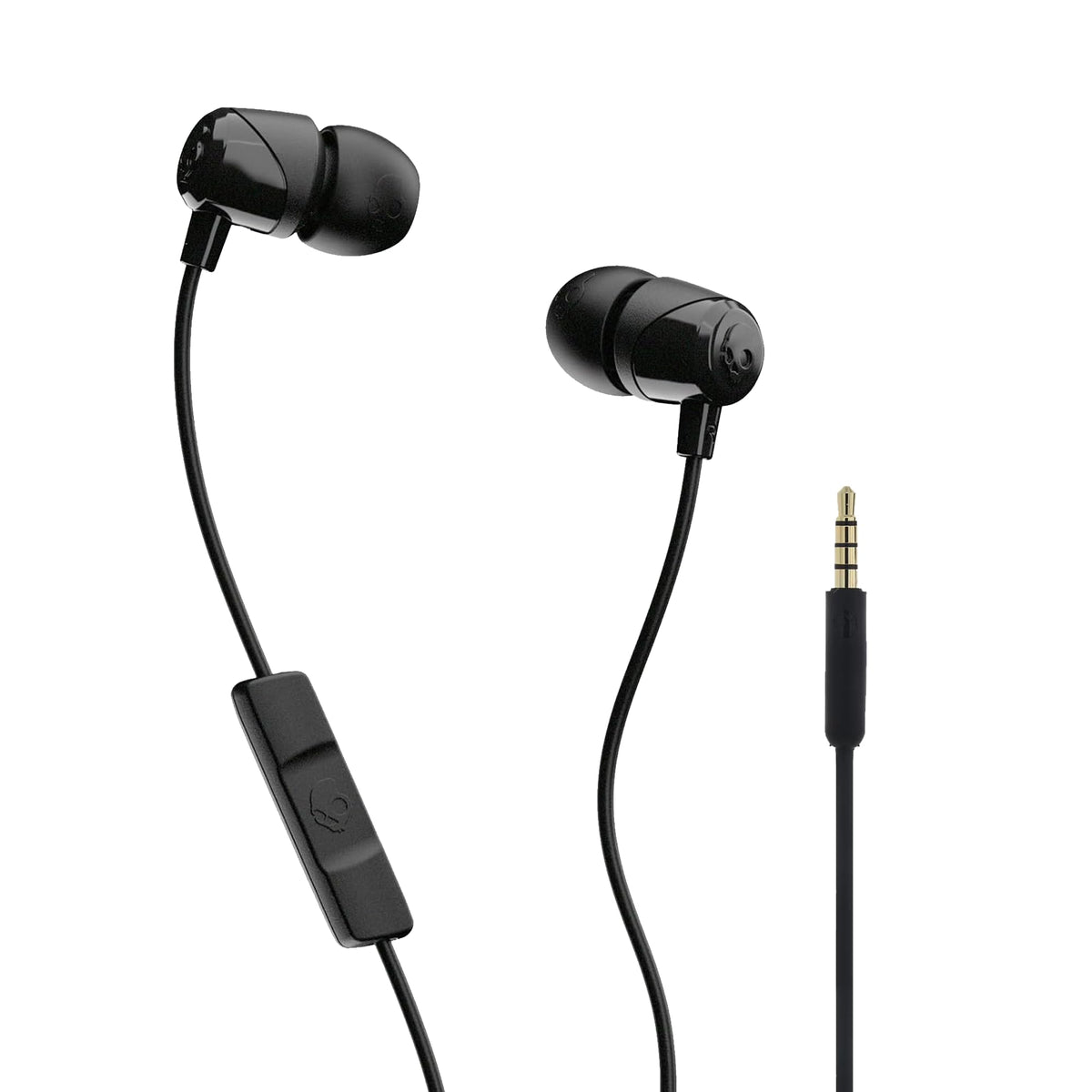 Skullcandy Jib Wired Earbuds with 3.5mm AUX Plug - Black | 3.5mm Wired Earbuds, In-Ear Headphones, Noise Isolating Fit, In-Line Microphone Call and Track Control, Travel Ready