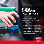 Griot's Garage 3" Blue Applicator Pads for Car Detailing, Foam Sponges for Use with Liquid, Gel, and Cream Dressings, and More, 11249, Set of 3