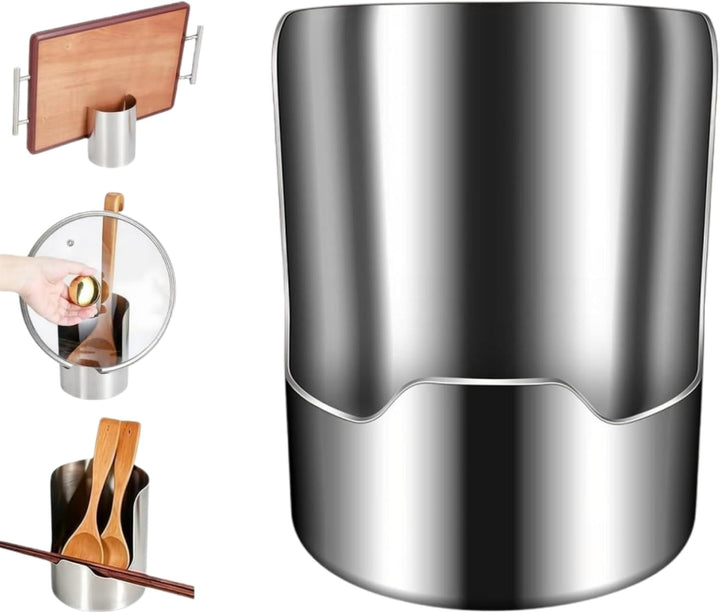 Multi-functional Kitchen Utensil Holder, Heavy Duty Stainless Steel Pot Lid & Spoon Rack, Space‑Saving Vertical Organizer for Spatula Ladle Pot Lid Cutting Board, Stainless Steel Utensil Holder，1PCS